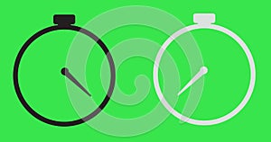 Simple 2D stopwatch start to stop round completion animation