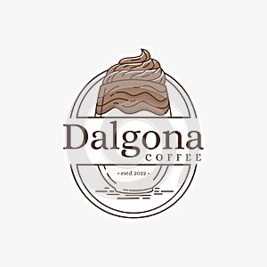 Simple Dalgona coffee logo design