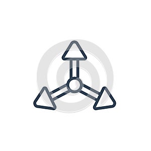 Three connected arrows pointing in different directions each