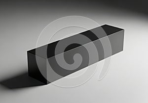 A simple dark rectangular prism object isolated on white background