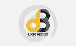 simple db letter logo or corporate business logo design