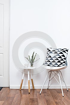 Simple decor objects, minimalist white interior