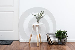 Simple decor objects, minimalist white interior