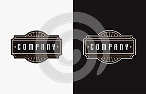 Simple decorative company badge emblem logo vector