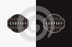 Simple decorative company badge emblem logo vector