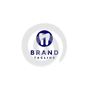 Simple Dentist Logo Design Number One in Teeth Silhouette