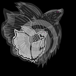 Simple design of betta fish