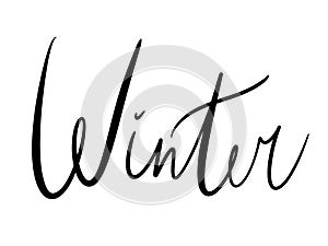 simple design element hand lettering style black letters seasons winter italic for calendar ballet journal sticker