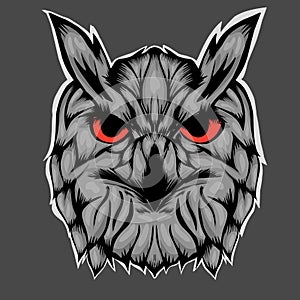 Simple design of illustration head owl
