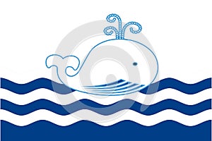 A simple design of a whale spouting