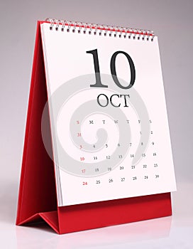 Simple desk calendar 2021 - October