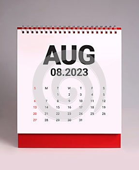 Simple desk calendar 2023 - August