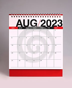 Simple desk calendar 2023 - August