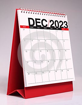 Simple desk calendar 2023 - December