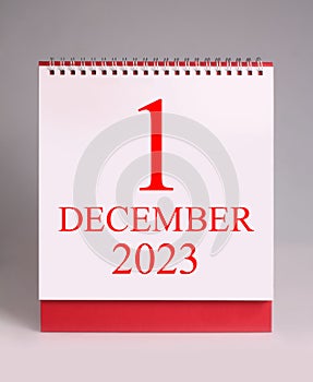 Simple desk calendar 2023 - December