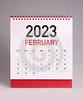 Simple desk calendar 2023 - February