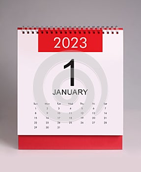 Simple desk calendar 2023 - January