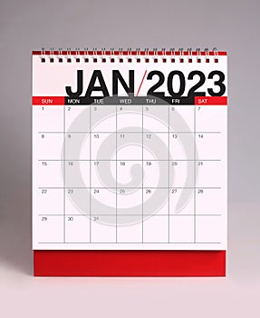 Simple desk calendar 2023 - January