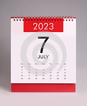 Simple desk calendar 2023 - July