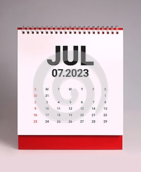 Simple desk calendar 2023 - July