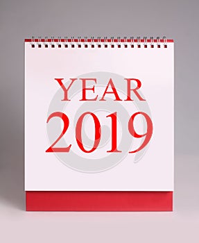 Simple desk calendar for New Year 2019. New year is the first day of the year in the Gregorian calendar photo
