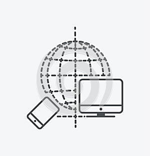 Simple devices connection icon on white background. Simple devices connection icon. eps8.