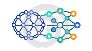 A simple diagram of an artificial neural network vector design Generative AI