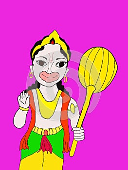 Simple Digital Painting of Bal Hanumans