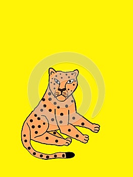 Simple Digital painting of Leopard