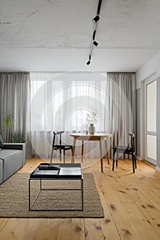 Simple dining area in living room