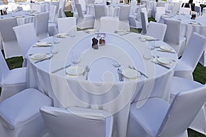 Simple dining table set up for function or events