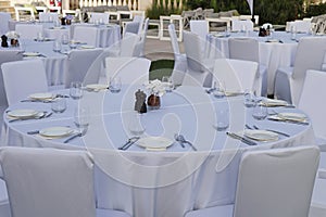 Simple dining table set up for function or events