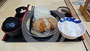 a simple dish of chicken katsu