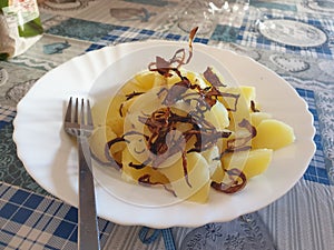 simple dish potato and onions