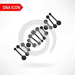 A simple DNA molecule icon on a white background.