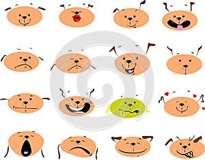 Simple Dog Flat Design Icon Emoticon sticker - Crazy Vector