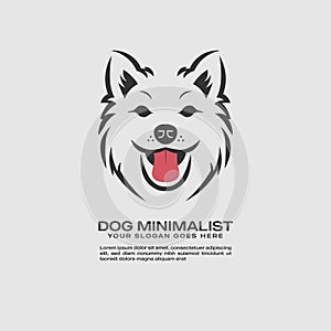 Simple Dog Head Logo Minimalist Vector Format
