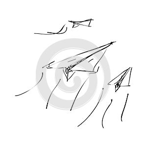 Simple doodle of a paper aeroplane