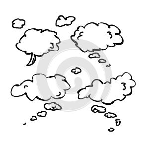 Simple doodle of thought bubbles