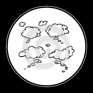 Simple doodle of thought bubbles