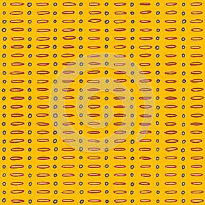 Simple dot and dash sunny pattern, seamless vector background