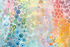 Simple dot patterns in pastel colors, representing cellular health and vitality photo