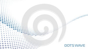 Simple dots wave with halftone effect. Vector graphics