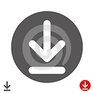 Simple Download button icon for web