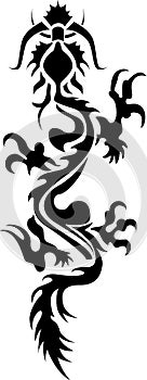 simple dragon logo tribal tatto style ink download