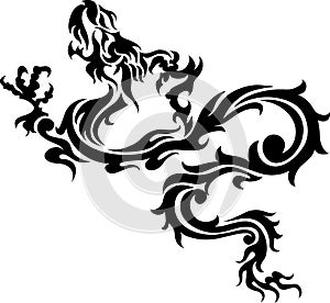 simple dragon LOGO tribal tatto style ink download
