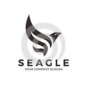 Simple Eagle logo design template photo