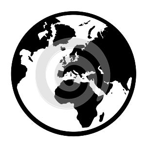 Simple Earth globe in vectorial format