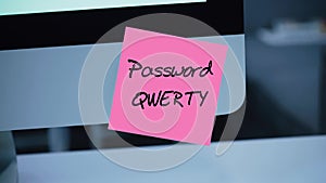 Simple, easy password. Qwerty.Computer security. Account hacking