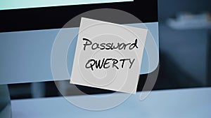 Simple, easy password. Qwerty.Computer security. Account hacking